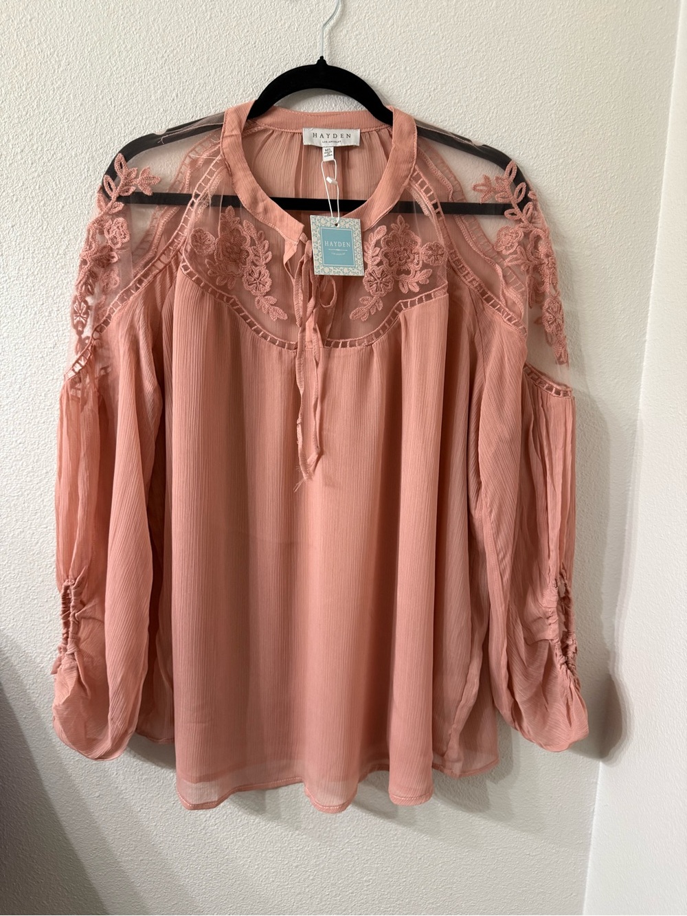 Hayden Los Angeles Romantic Embroidered Chiffon Blouse – M/L